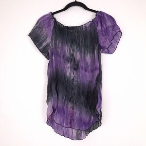 Cato vintage Y2K sheer sequin top whimsigoth witchy celestial goth fairy flowy
